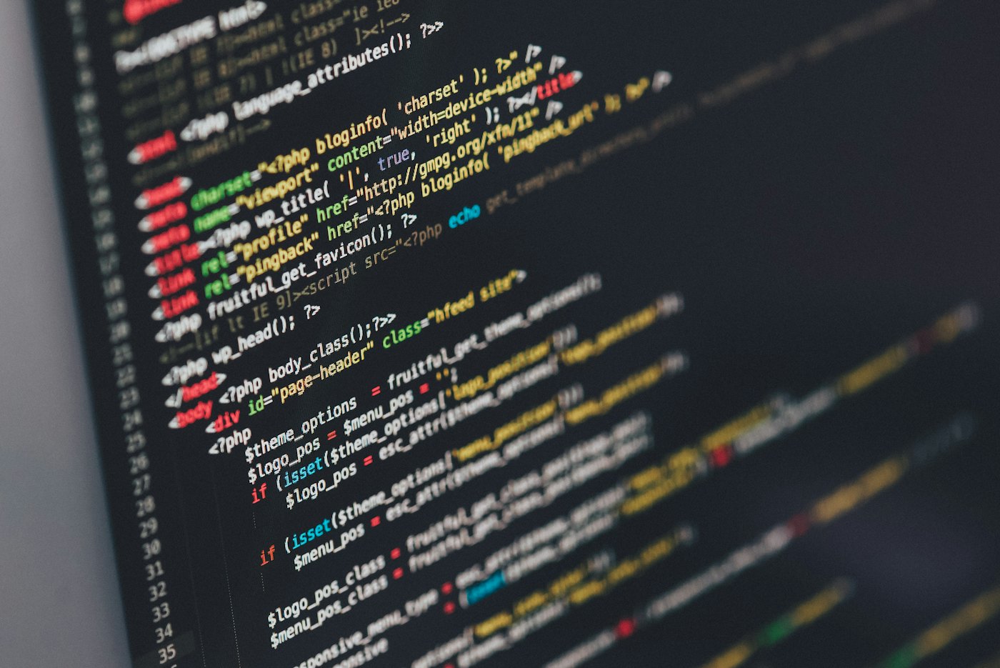 Code op een beeldscherm