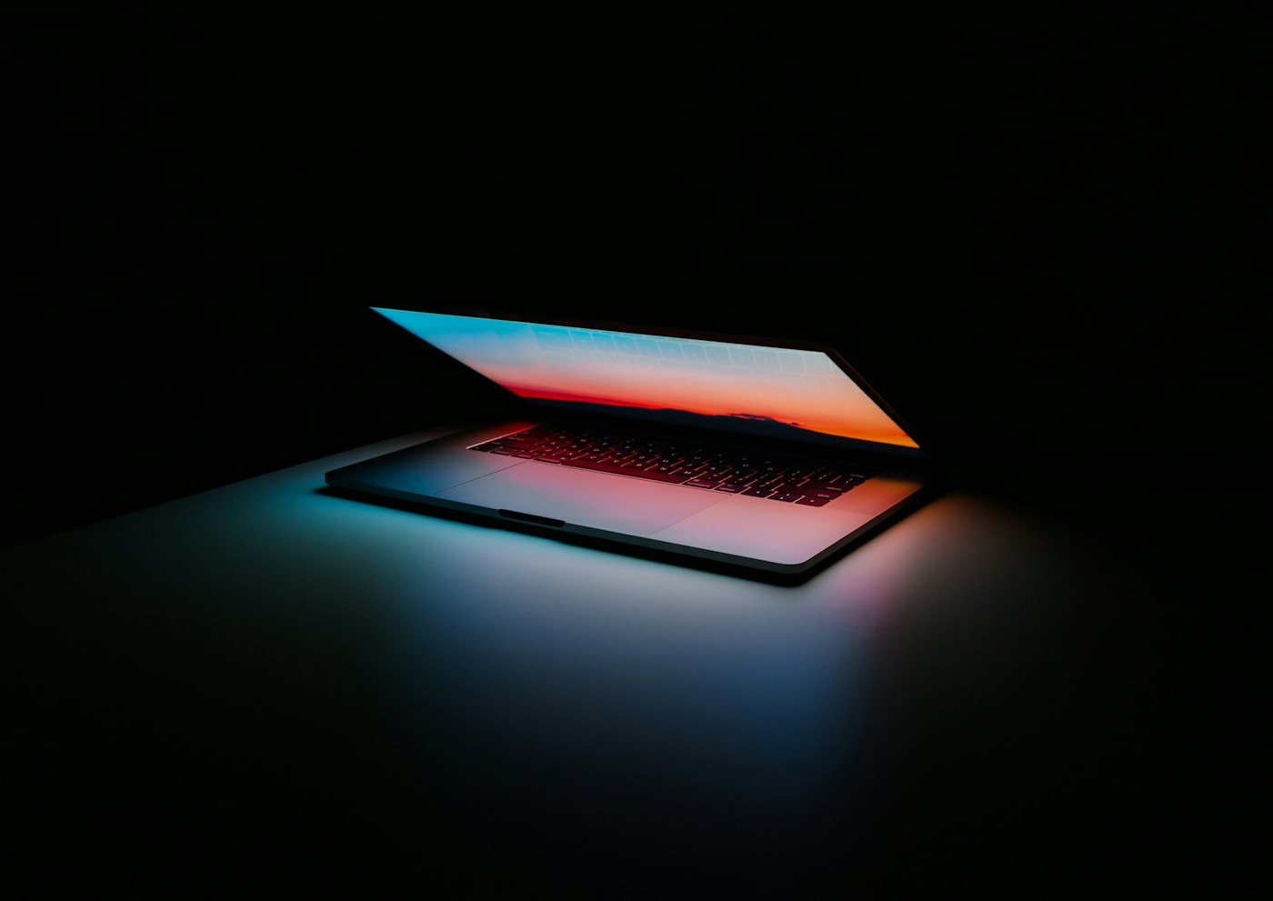 Laptop in het donker